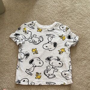 Old Navy Snoopy & Woodstock Kids T-Shirt - White and Yellow